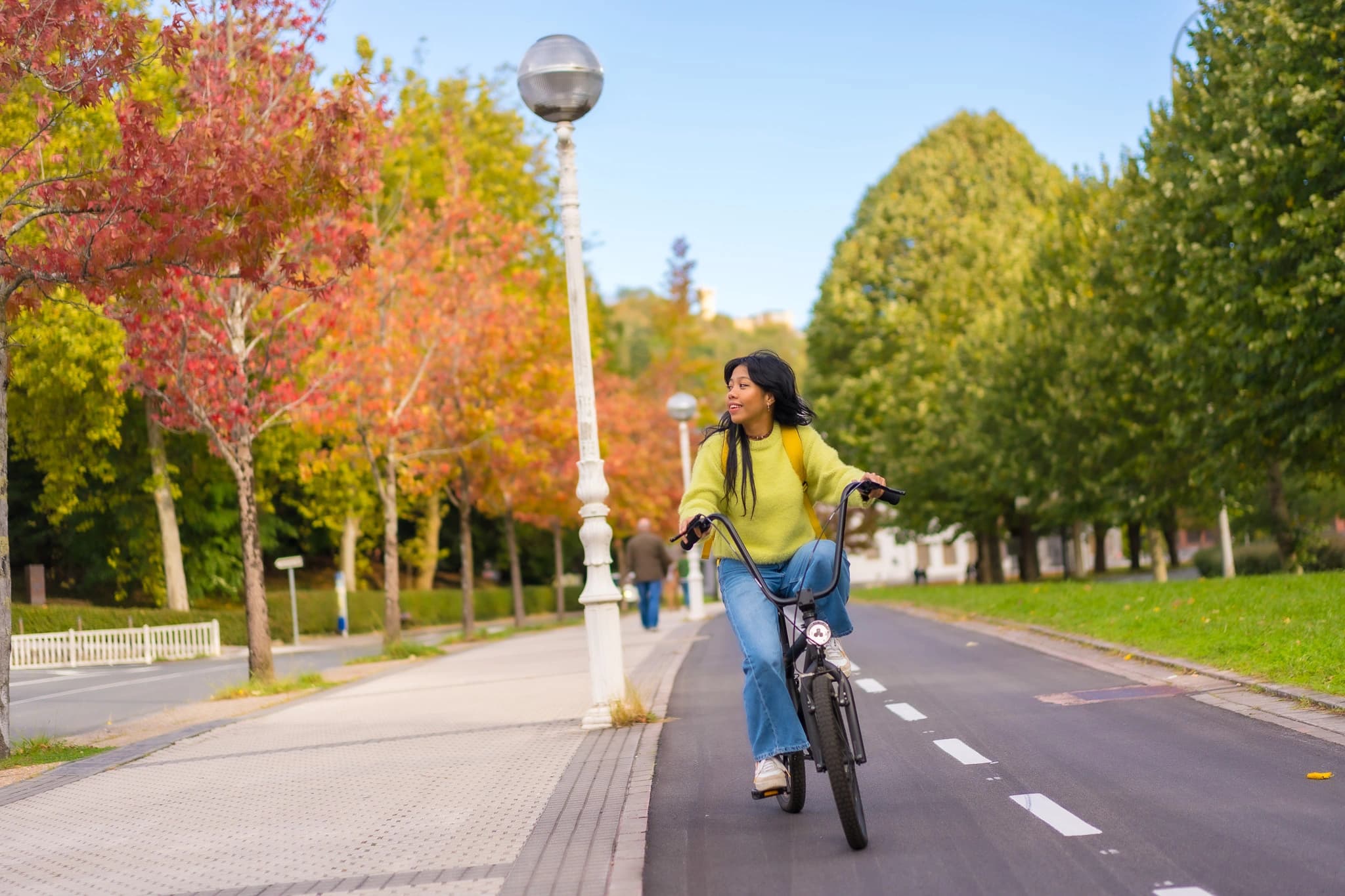 Student cycling in Nova Academy
